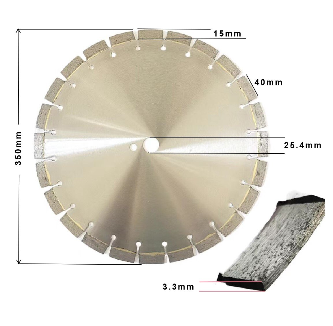 Diamond saw blade for concrete
